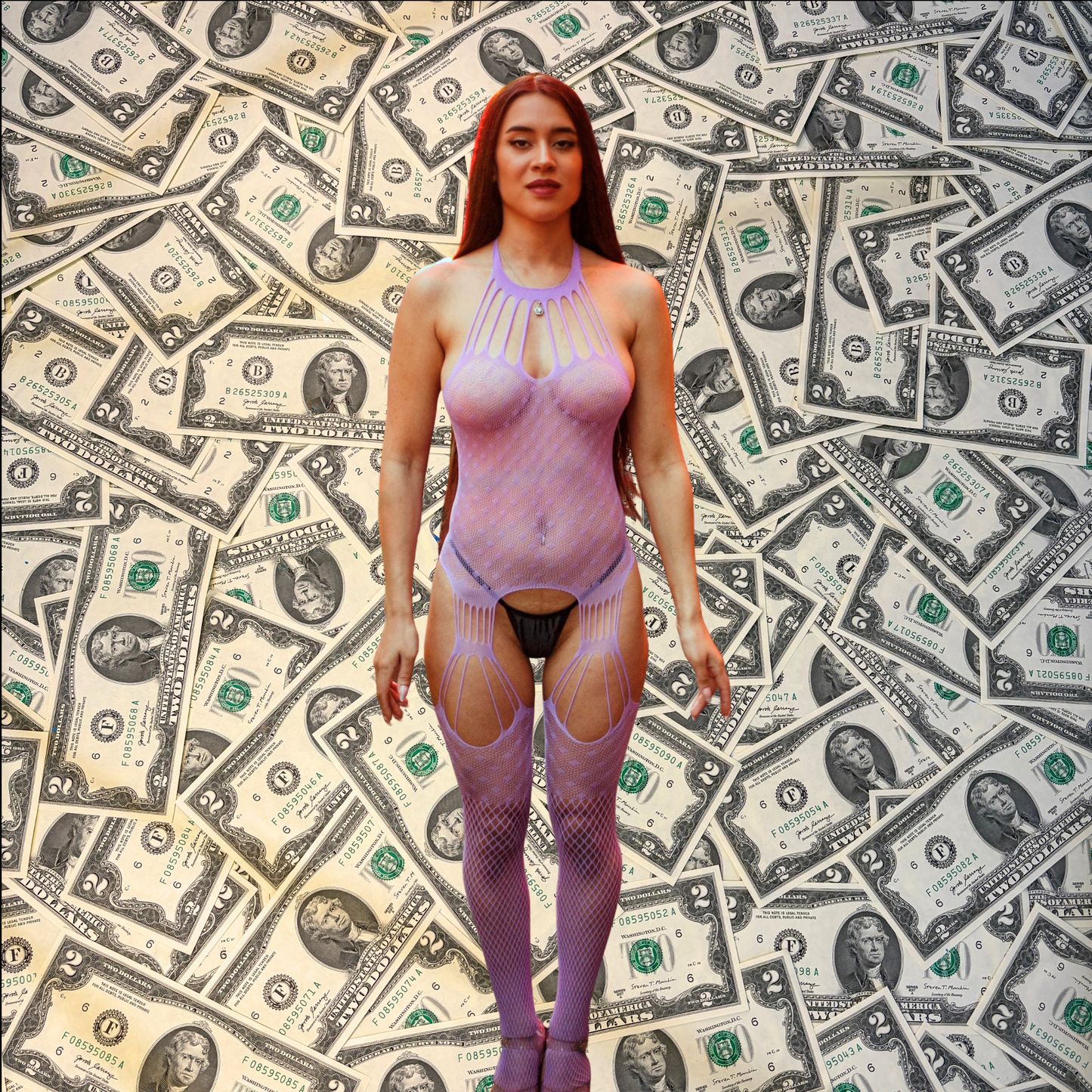 Lavender Love Fishnet Bodystocking