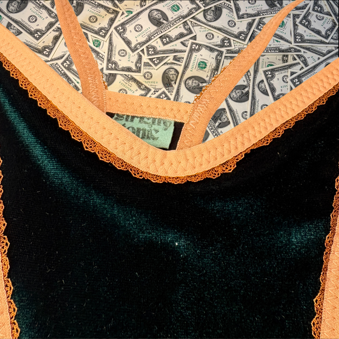 Tan Lace Beige On Emerald Velvet x StrictlyTonic Bikini
