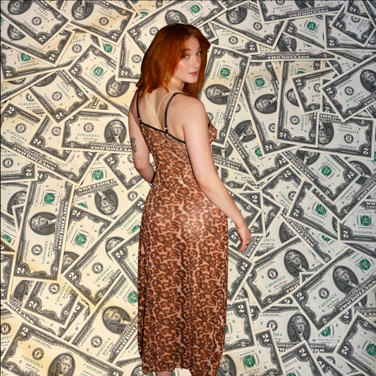 Neighbor's Favorite Leopard Sheer Slit Gown