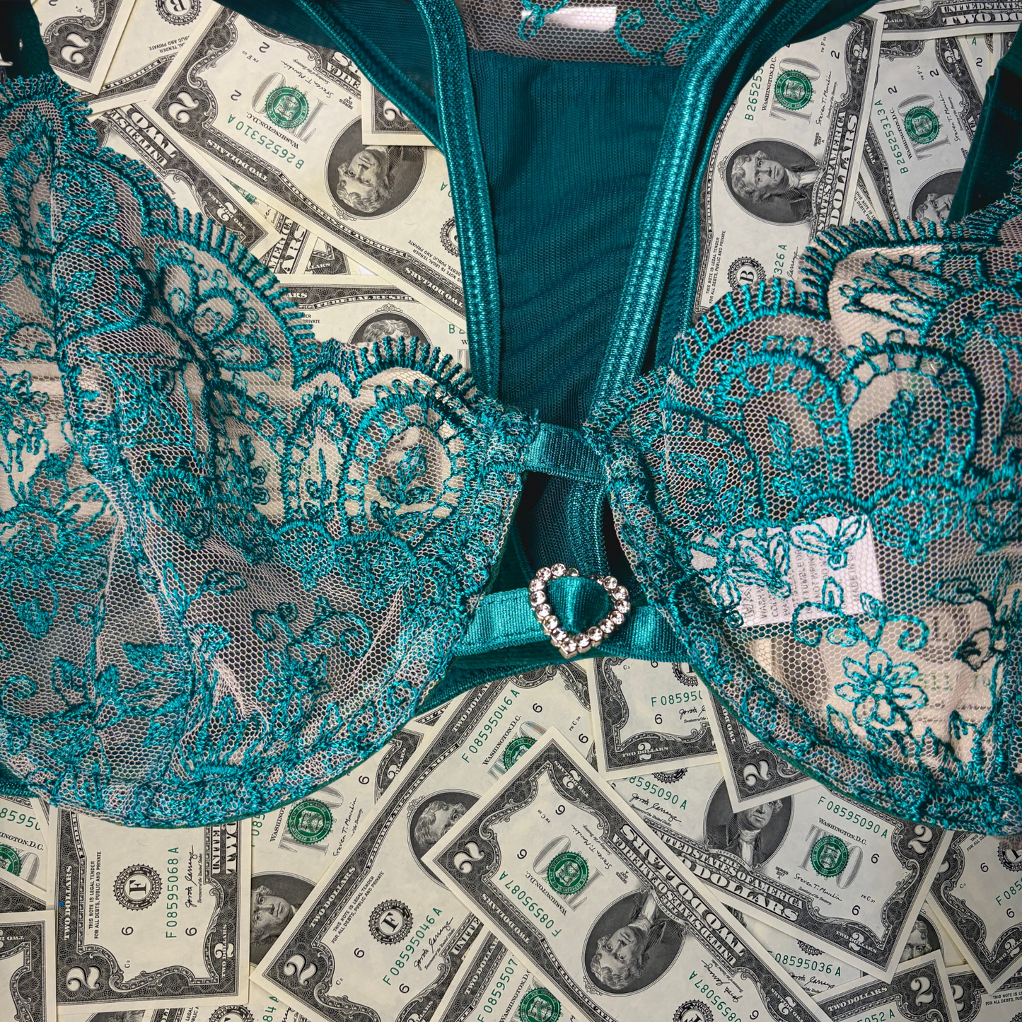 Erica Green Lace Bra Set