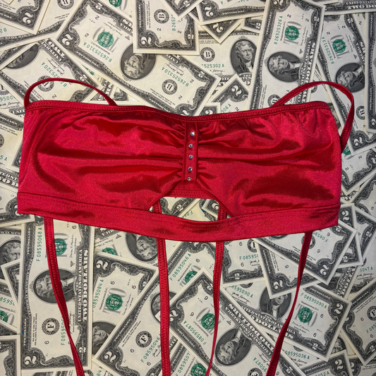 Red Rhinestone Tube Top Slingshot Set