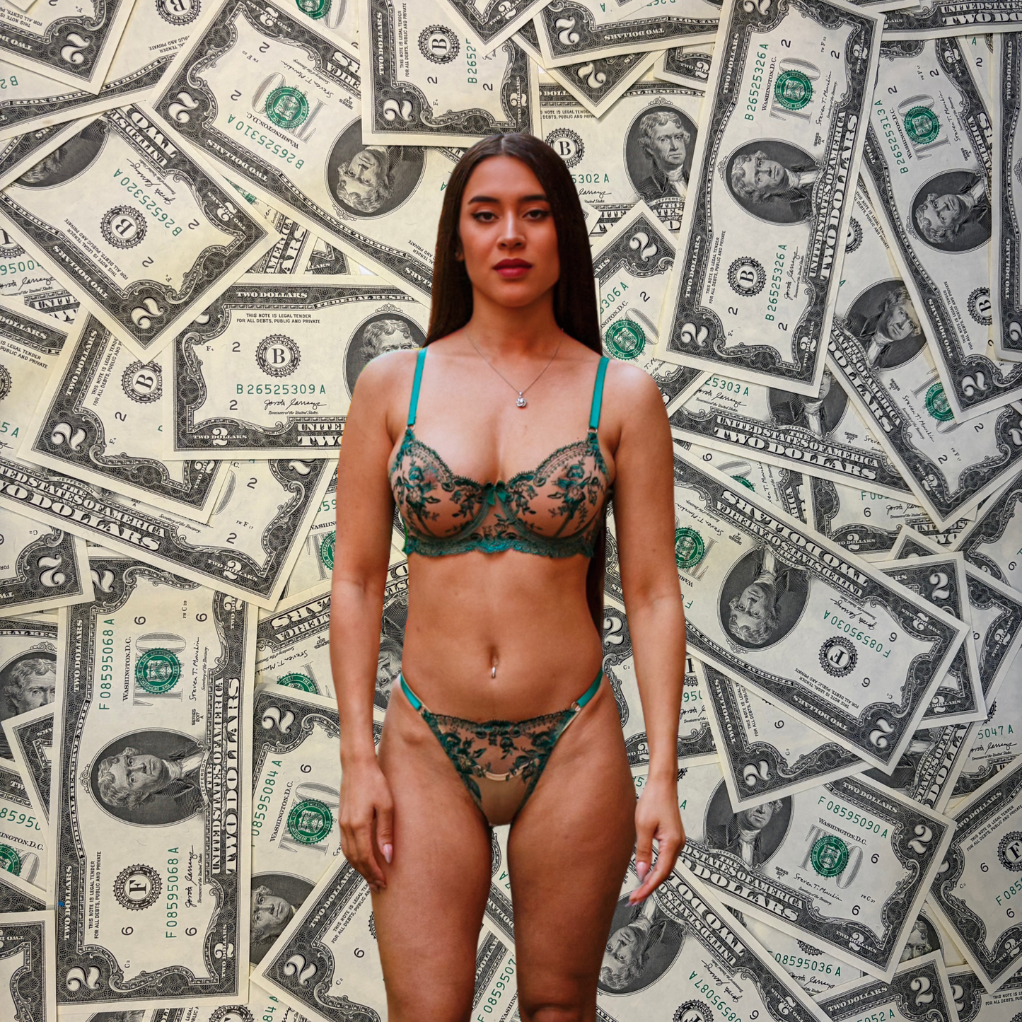 Mary Green Lace Lingerie Set