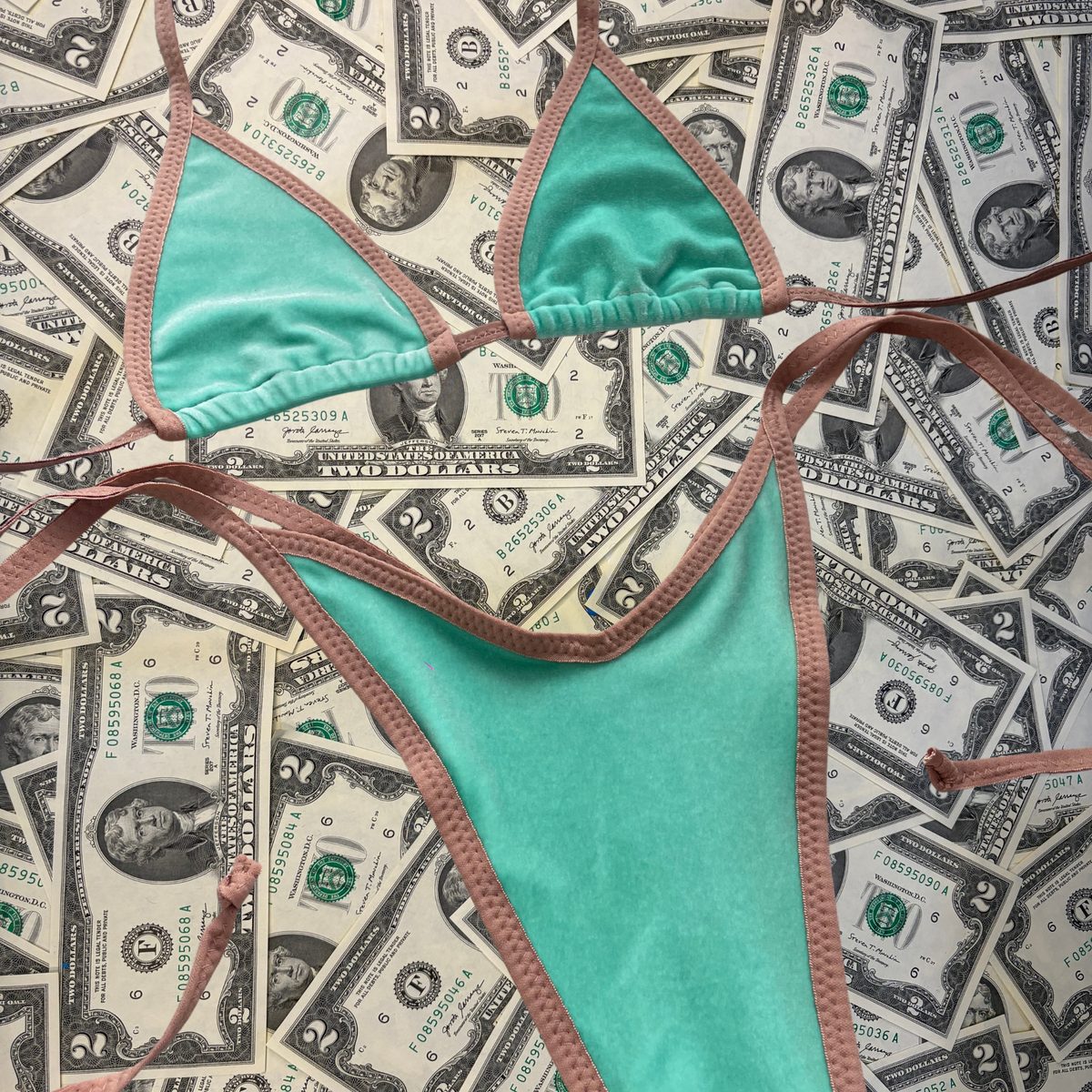 Beige On Seafoam Velvet x StrictlyTonic Bikini