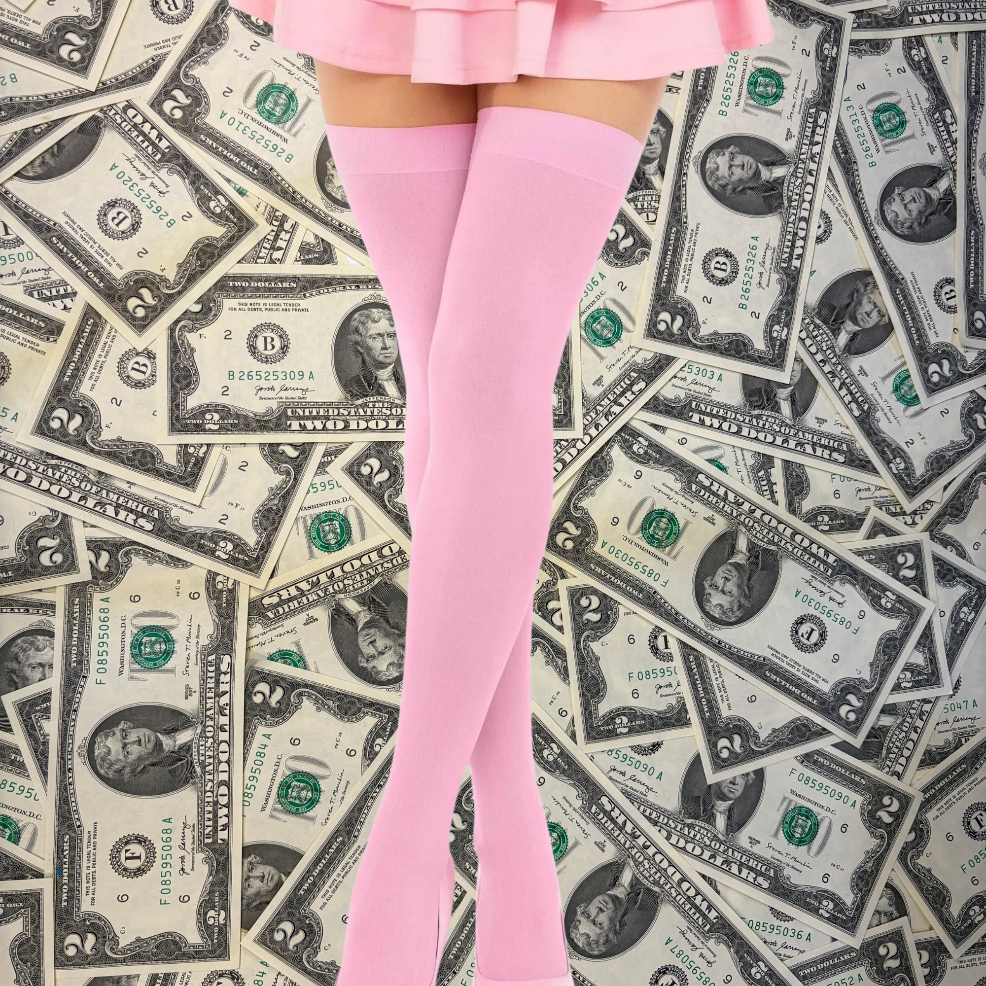 Plain Jane Opaque Thigh High Stockings