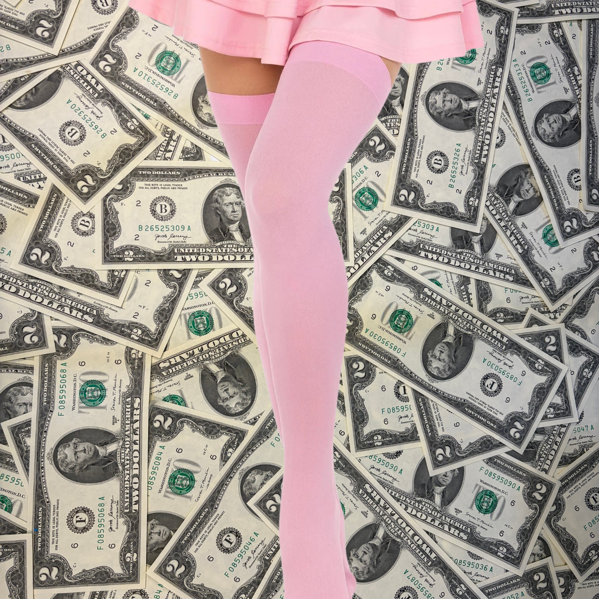 Plain Jane Opaque Thigh High Stockings