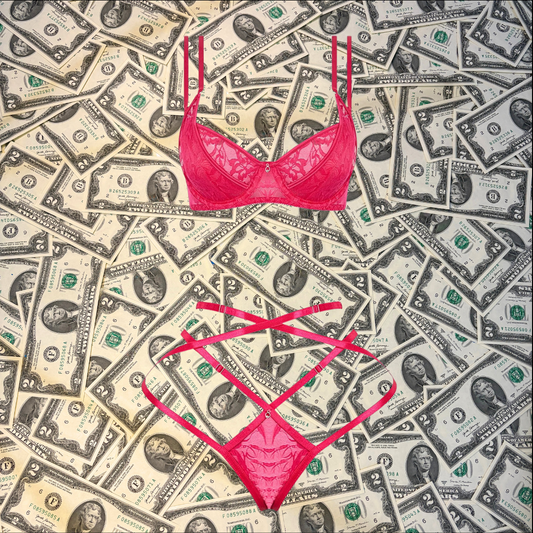 Barbie Pink Lace Bra Strappy Thong Set