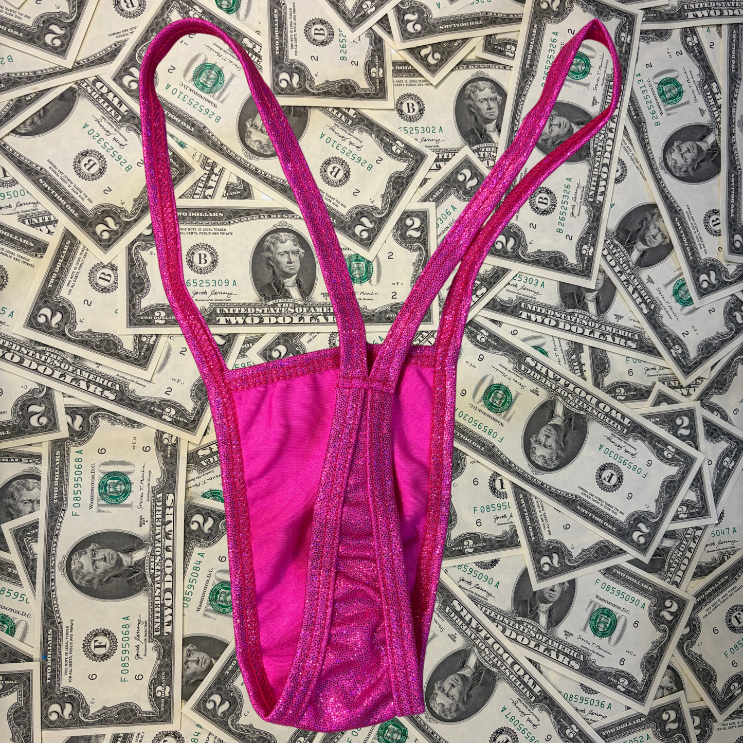 Pink Iridescent Thong Bikini Set