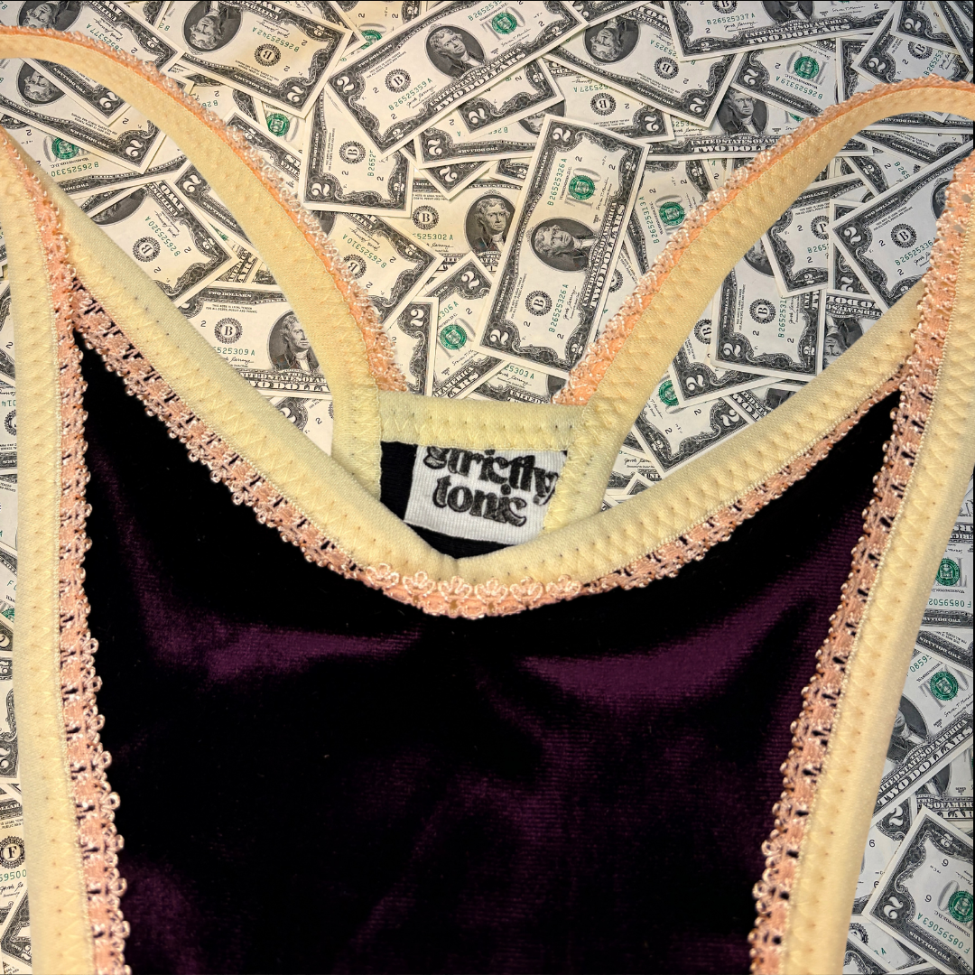 Pink Lace Cream On Purple Velvet x StrictlyTonic Bikini