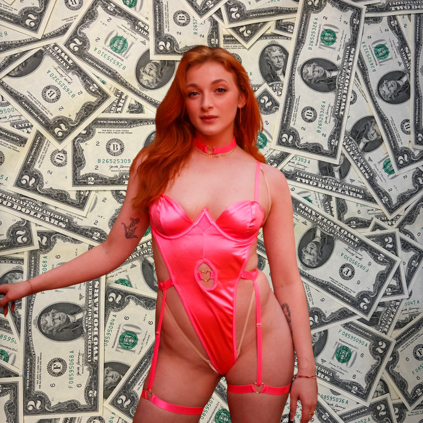 Fully Funded Pink Satin Teddy