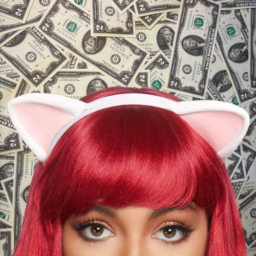 White Latex Kitty Ear Headband
