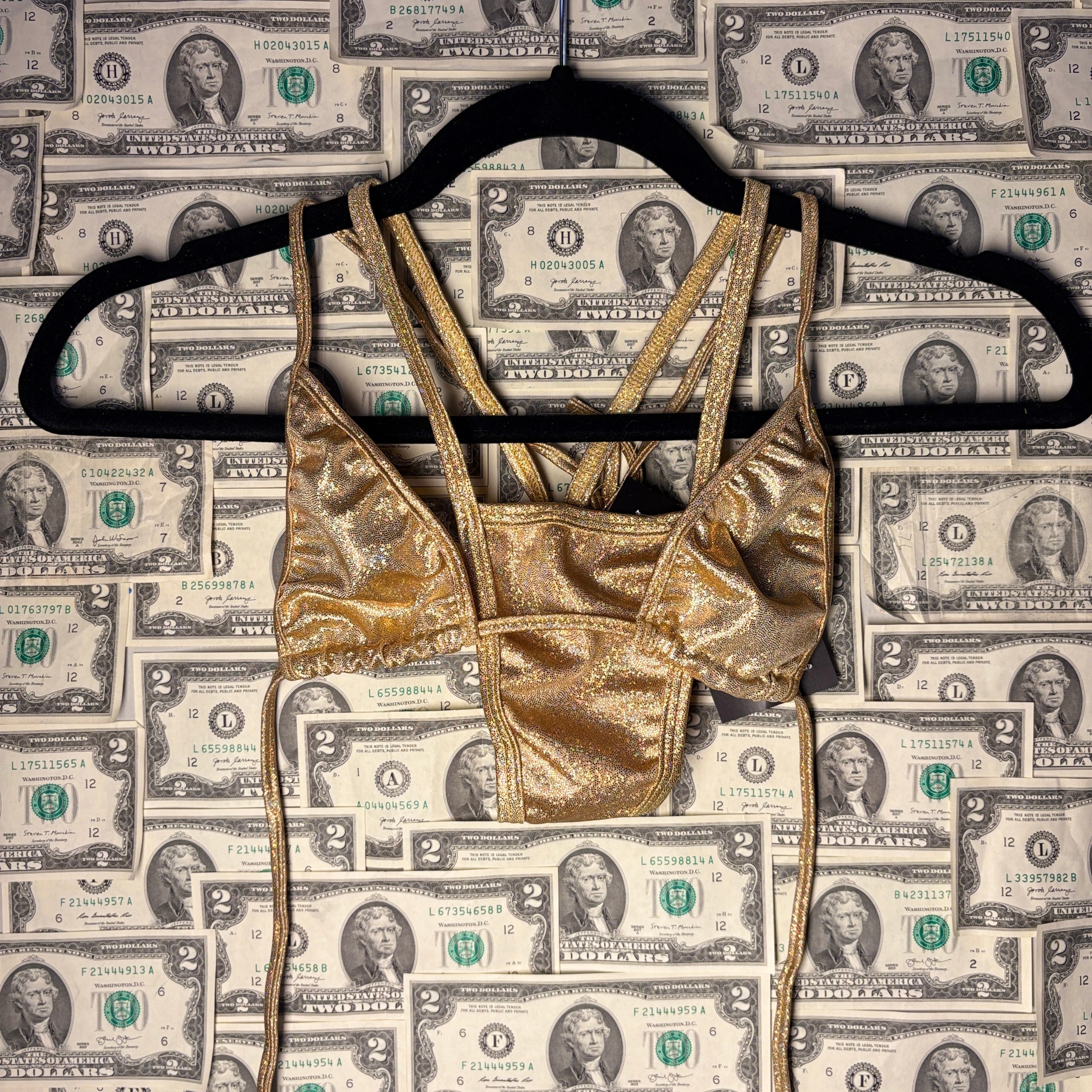 Iridescent Thong Bikini Set