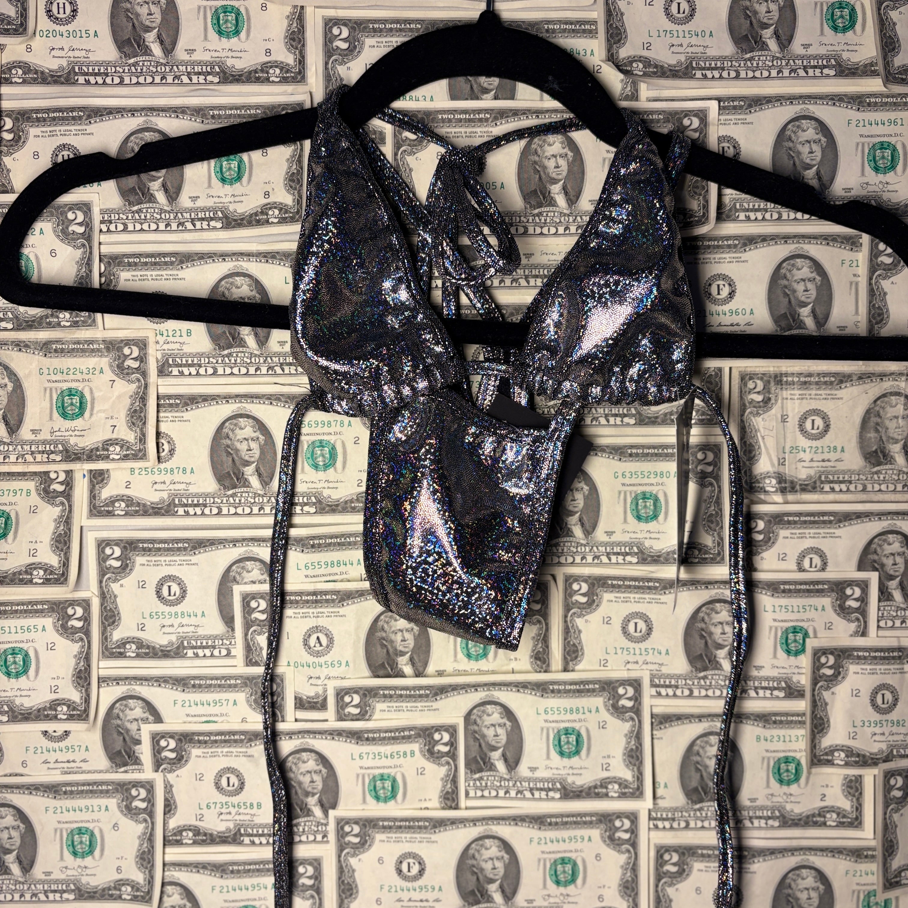 Iridescent Thong Bikini Set