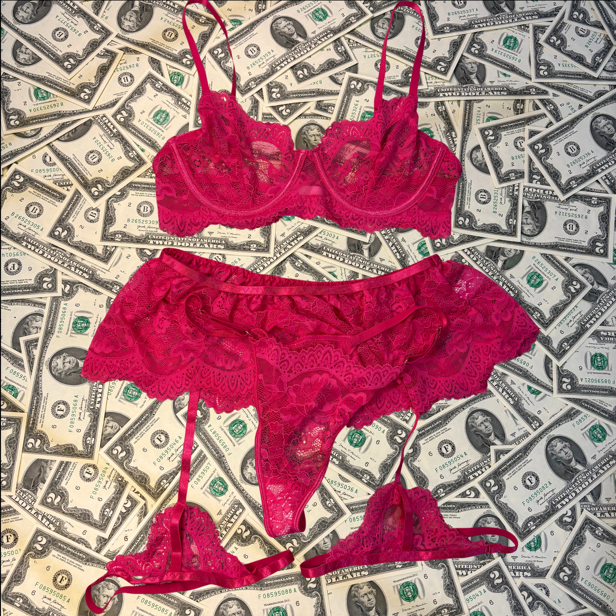 Flirty Girl Hot Pink Skirt Set