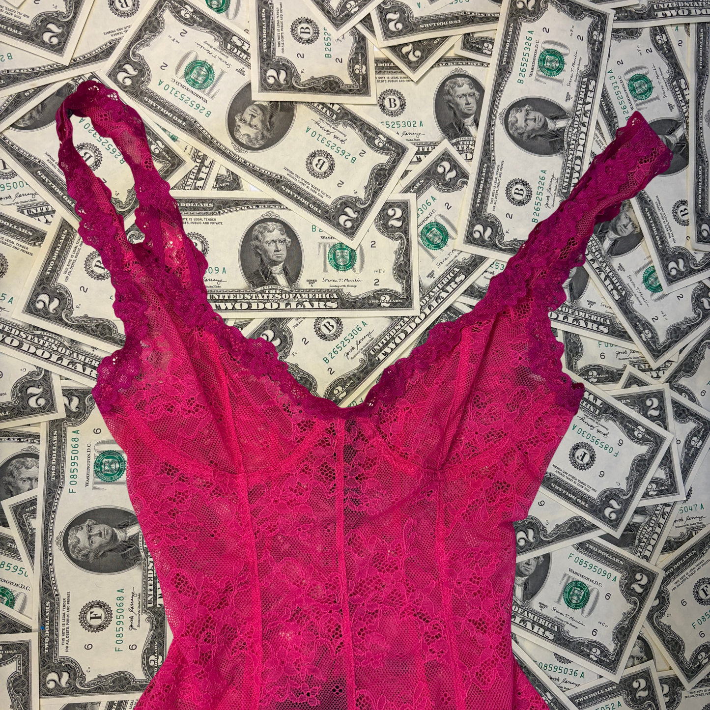 Fuschia Pink Lace Wireless Teddy
