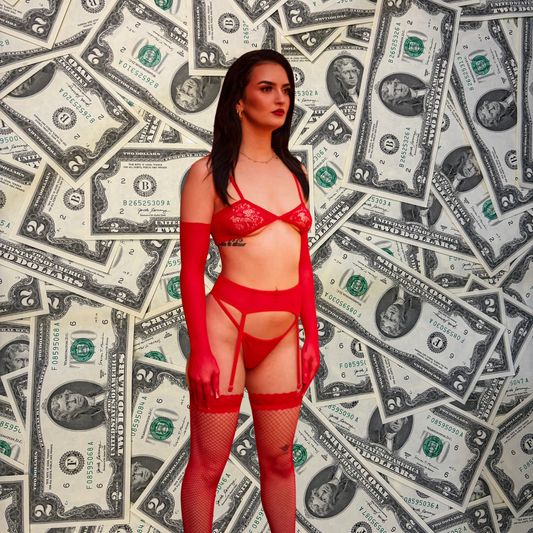 Red Hot Fishnet Glove Set