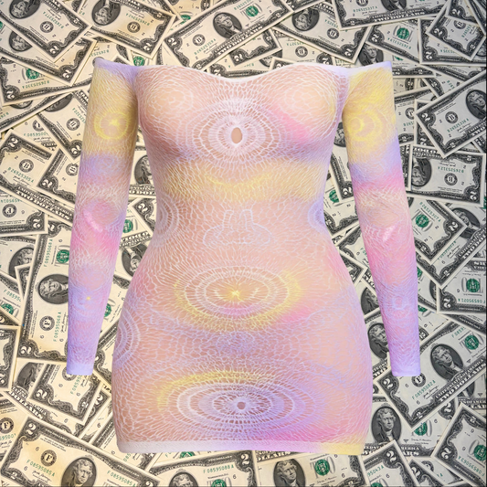 Galaxy Fishnet Off-Shoulder Club Dress