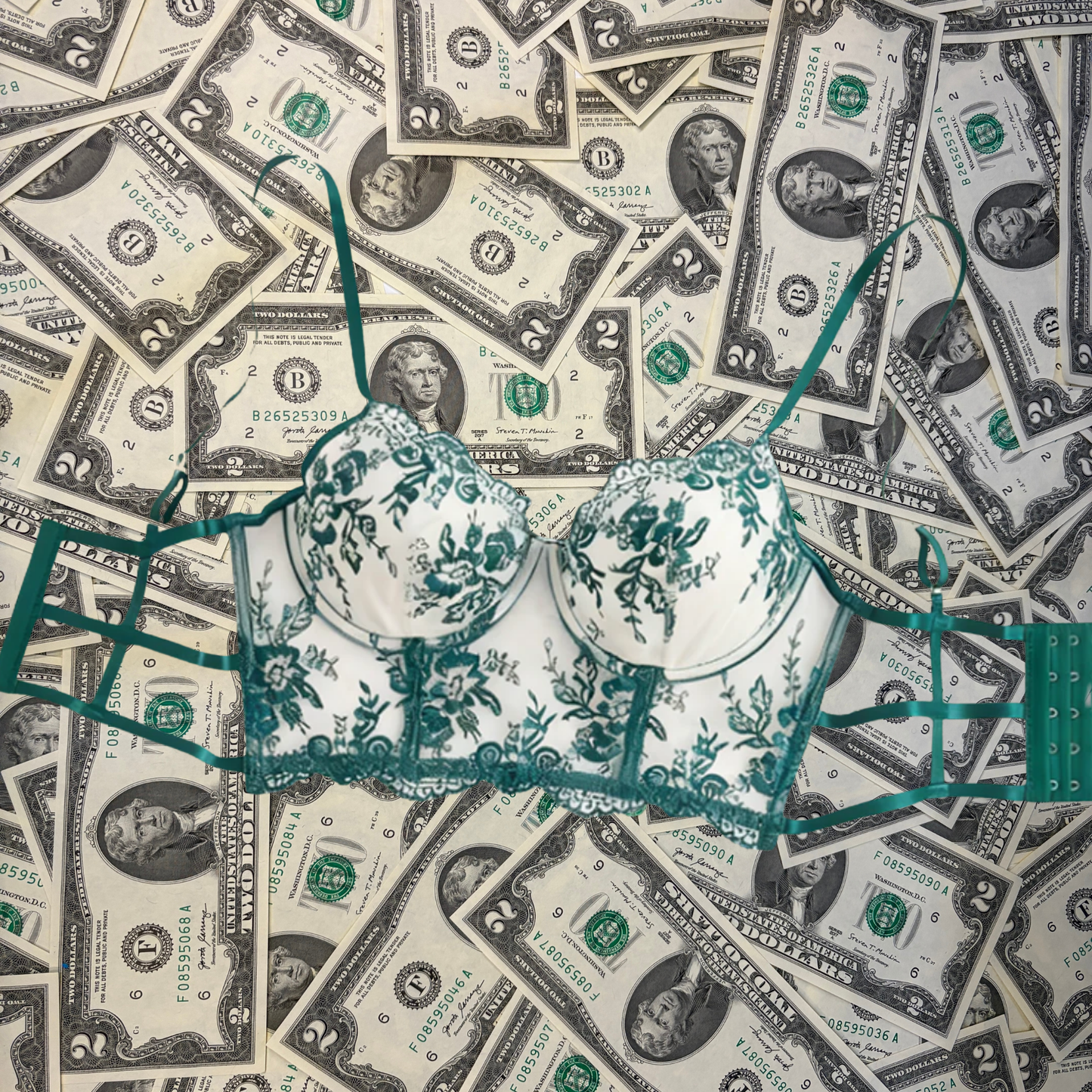Lucky Green Lace Bustier Bra