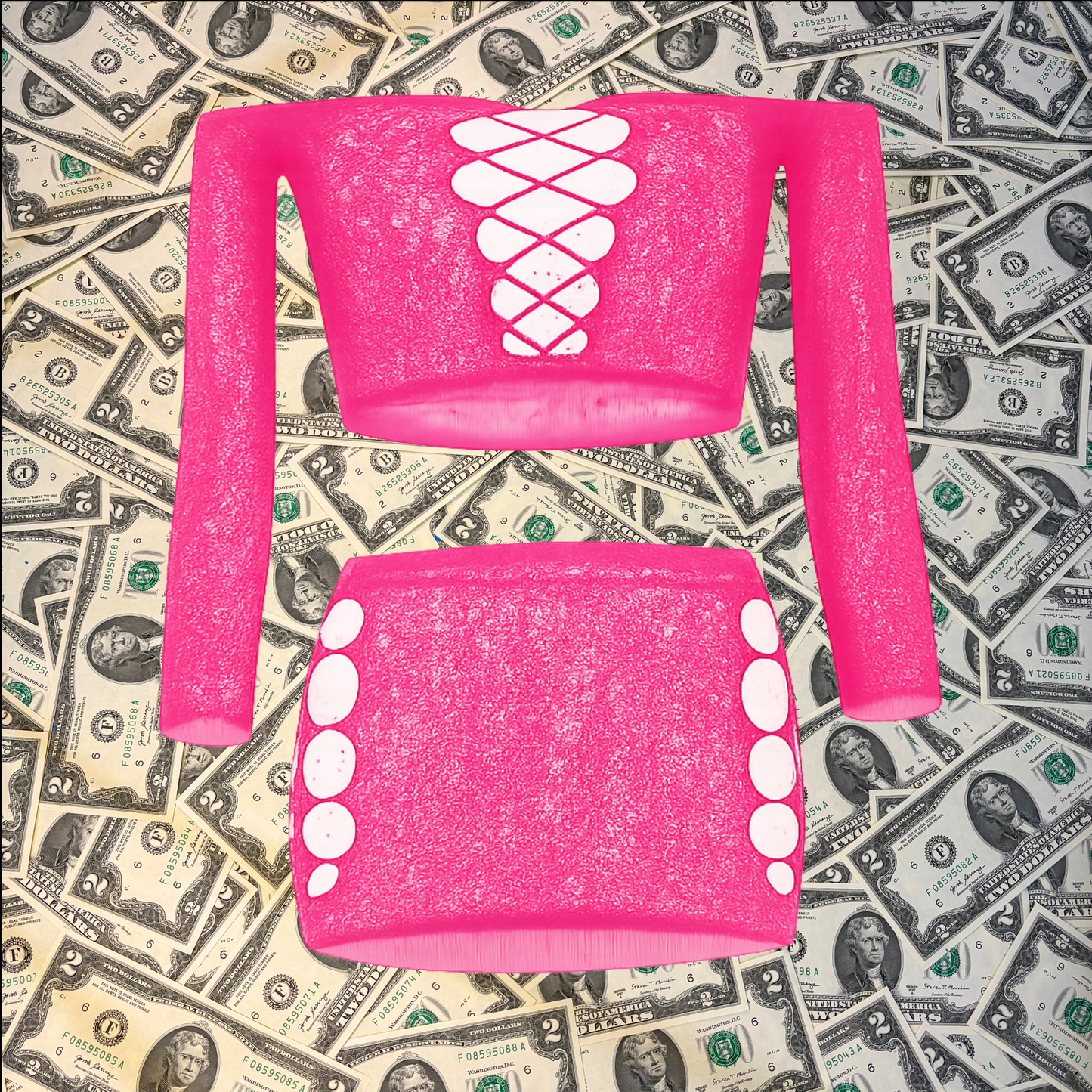 Lauren Fishnet Long-Sleeve Skirt Set