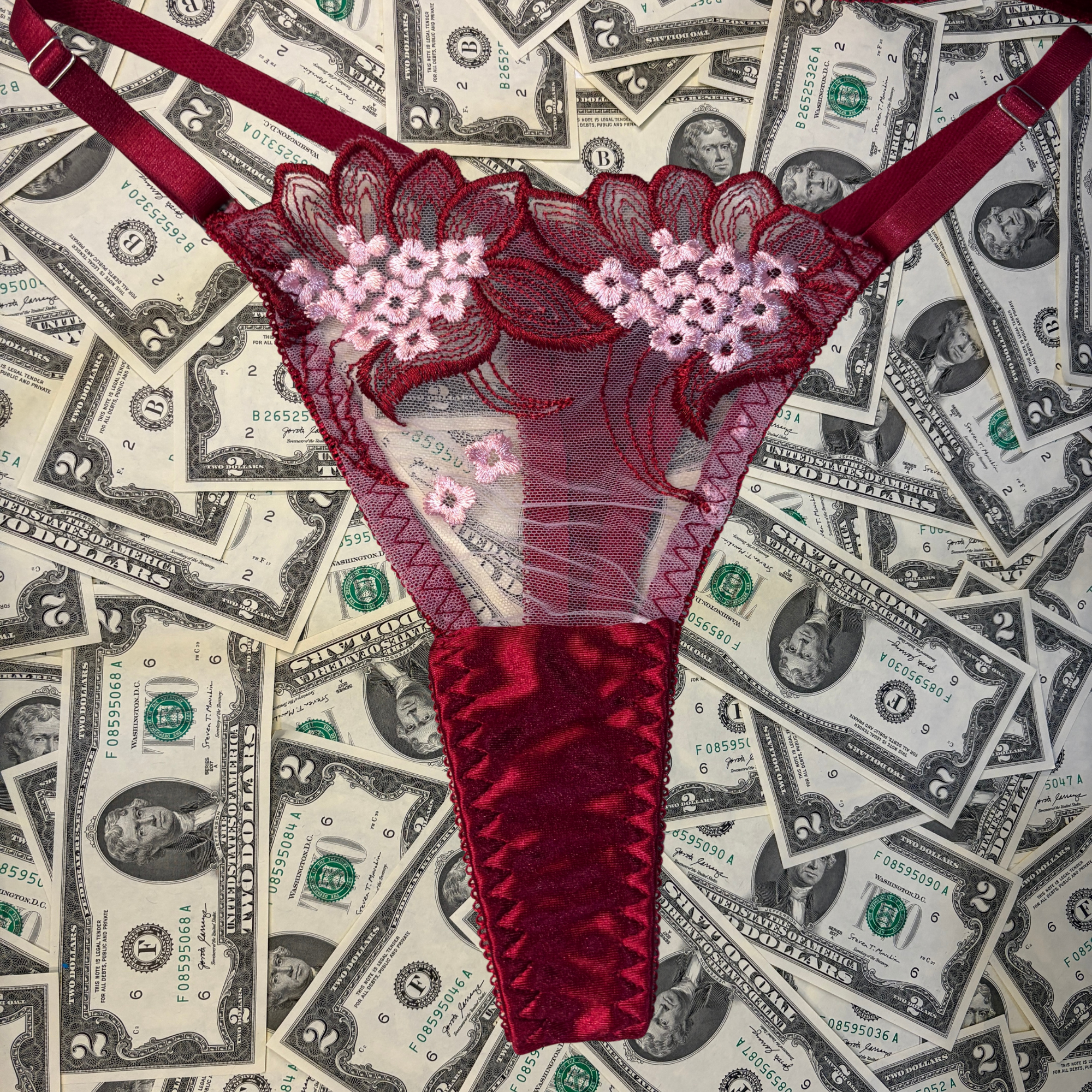 Harmless Crush Wine Red Lingerie Set