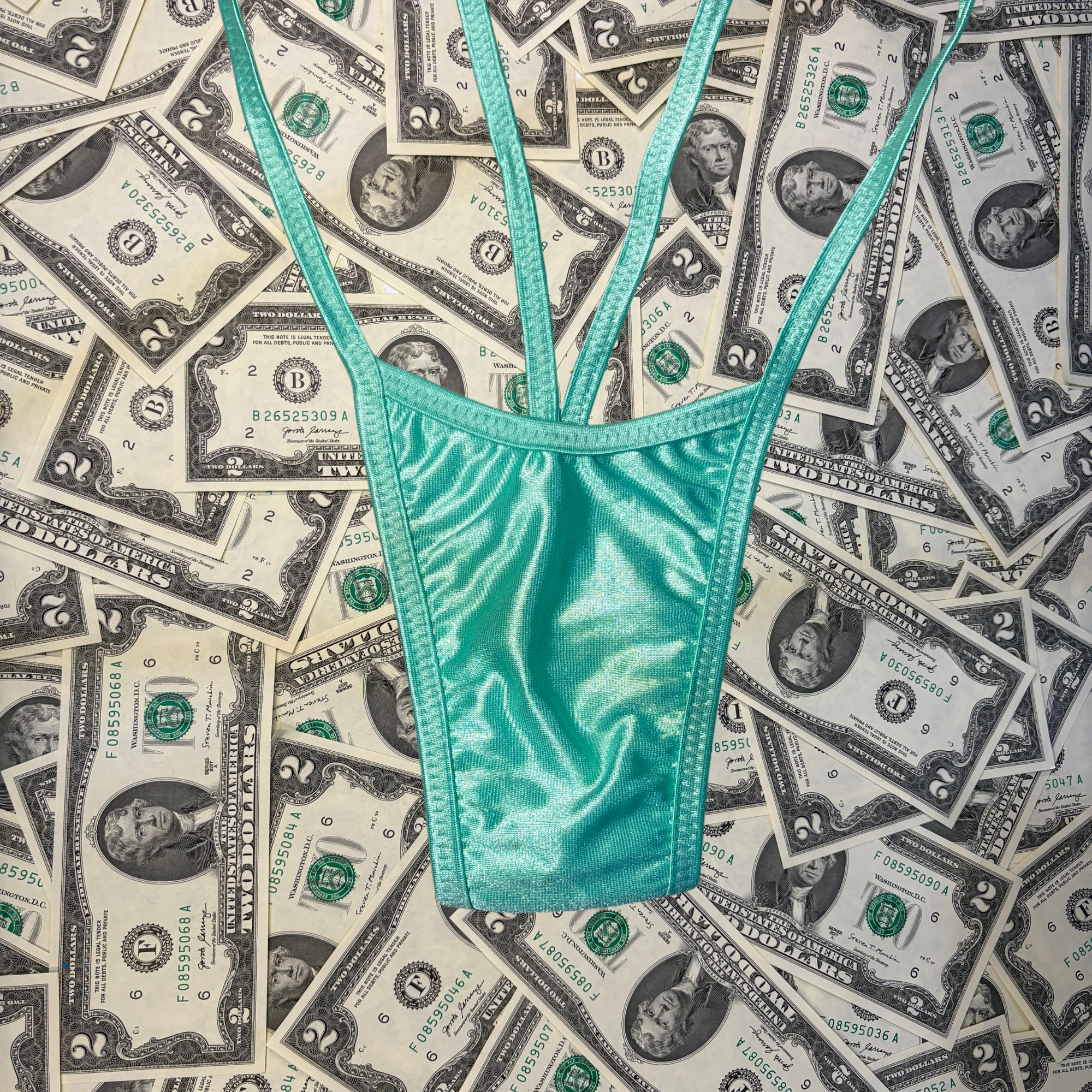 Seafoam Rhinestone Tube Top Slingshot Set