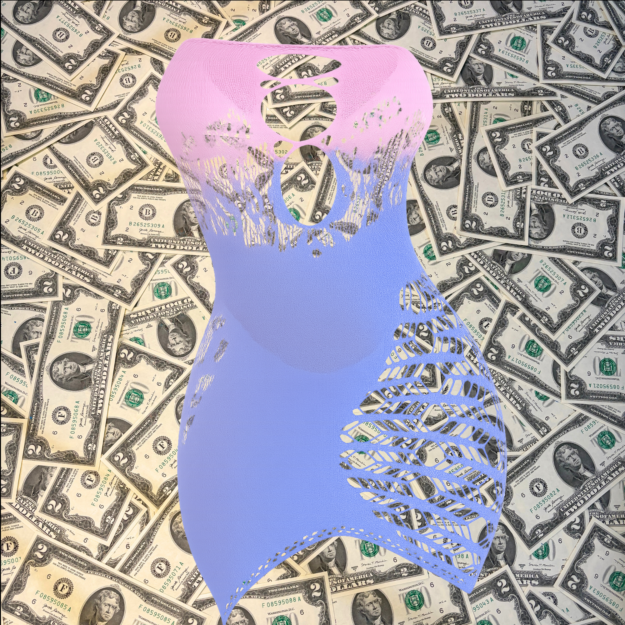 Ombre Fishnet Club Hottie Dress