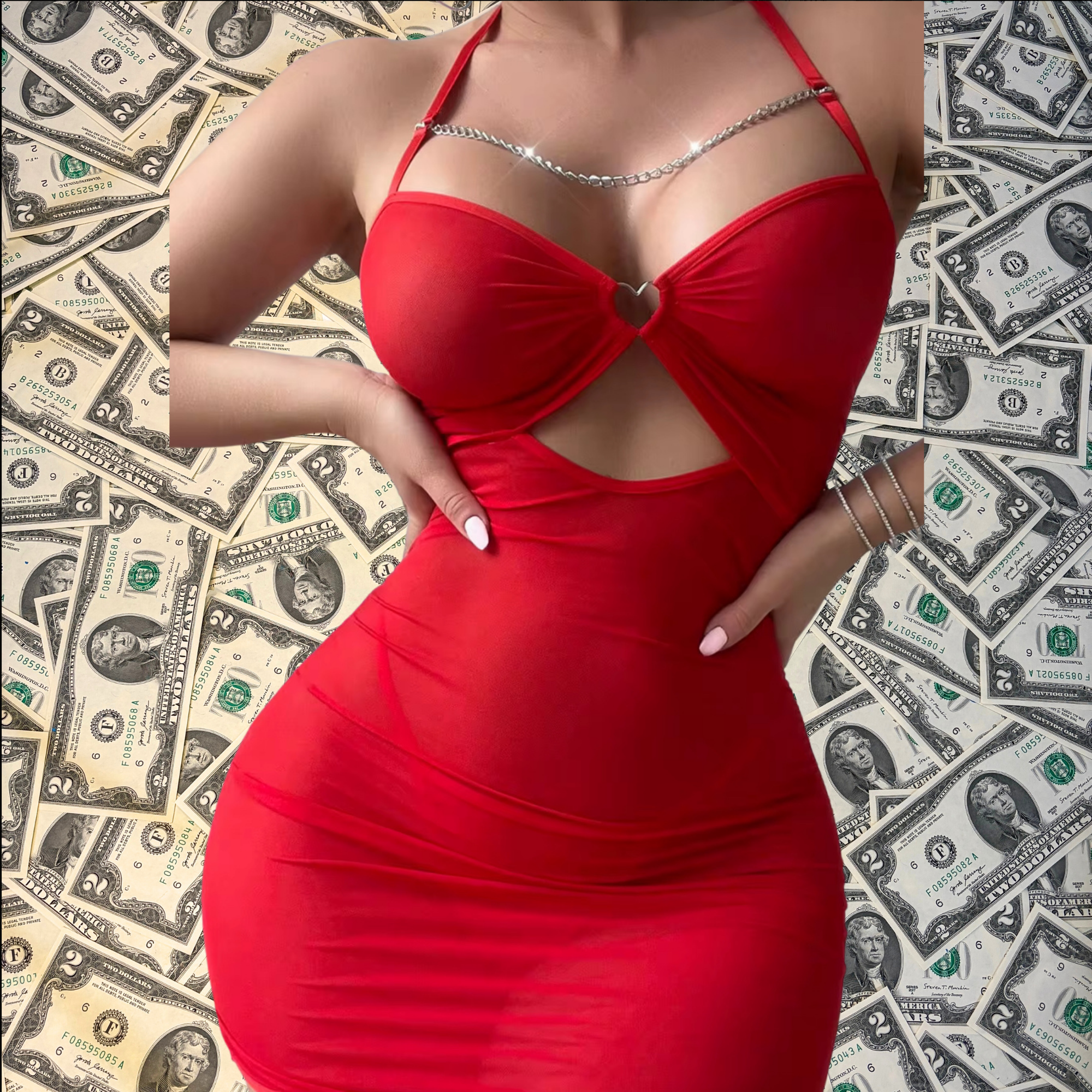 Party Girl Mesh Chain Club Dress